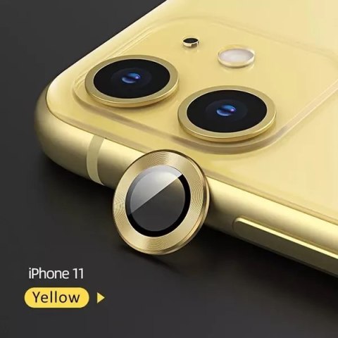Usams Osłona aparatów USAMS Camera Lens Glass do iPhone 11 metal ring BH572JTT06 (US-BH572) żółty/yellow Usams Osłona aparatów USAMS Camera Lens Glass do iPhone 11 metal ring BH572JTT06 (US-BH572) żółty/yellow
