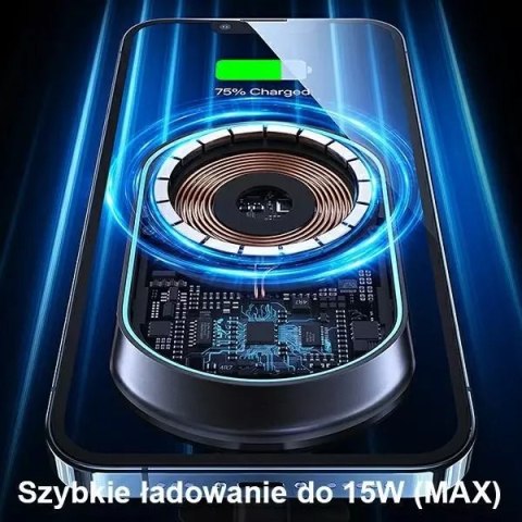 Usams Uchwyt samochodowy do telefonu indukcyjny USAMS Magnetyczny Wireless Charging 15W do kratki went. CD182ZJ01 (US-CD182) czarny/bl Usams Uchwyt samochodowy do telefonu indukcyjny USAMS Magnetyczny Wireless Charging 15W do kratki went. CD182ZJ01 (US-CD182) czarny/bl