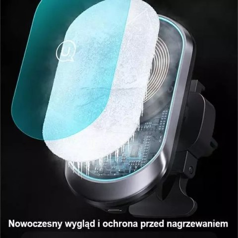 Usams Uchwyt samochodowy do telefonu indukcyjny USAMS Magnetyczny Wireless Charging 15W do kratki went. CD182ZJ01 (US-CD182) czarny/bl Usams Uchwyt samochodowy do telefonu indukcyjny USAMS Magnetyczny Wireless Charging 15W do kratki went. CD182ZJ01 (US-CD182) czarny/bl