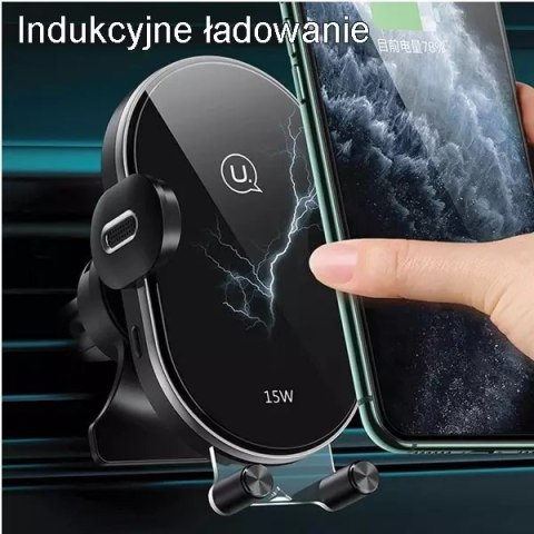 Usams Uchwyt samochodowy do telefonu indukcyjny USAMS US-CD132 15W Automatic do kratki went. CD132ZJ01 czarny/black Usams Uchwyt samochodowy do telefonu indukcyjny USAMS US-CD132 15W Automatic do kratki went. CD132ZJ01 czarny/black