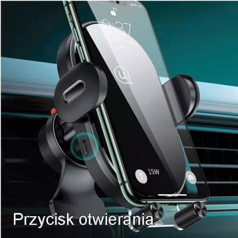 Usams Uchwyt samochodowy do telefonu indukcyjny USAMS US-CD132 15W Automatic do kratki went. CD132ZJ01 czarny/black Usams Uchwyt samochodowy do telefonu indukcyjny USAMS US-CD132 15W Automatic do kratki went. CD132ZJ01 czarny/black