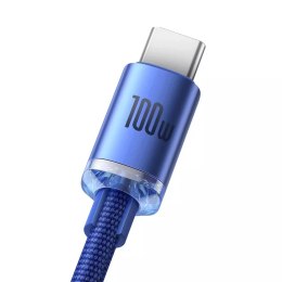 Baseus Baseus Crystal Shine Series kabel przewód USB do szybkiego ładowania i transferu danych USB Typ A - USB Typ C 100W 1,2m niebiesk