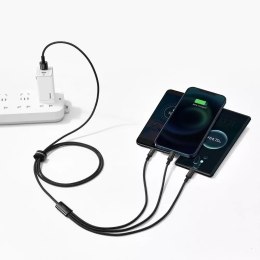 Baseus Baseus Tungsten 3w1 kabel USB - USB Typ C / Lightning / micro USB 3,5 A 1,5 m czarny (CAMLTWJ-01)