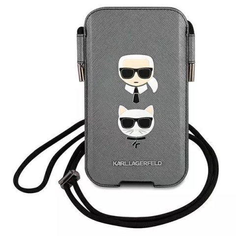 Karl Lagerfeld Karl Lagerfeld Torebka KLHCP12MOPHKCG 6,1" szary/grey hardcase Saffiano Ikonik Karl&Choupette Head Karl Lagerfeld Karl Lagerfeld Torebka KLHCP12MOPHKCG 6,1" szary/grey hardcase Saffiano Ikonik Karl&Choupette Head