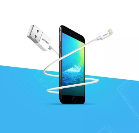 UGreen Ugreen kabel przewód USB - Lightning MFI 2m 2,4A biały (20730) UGreen Ugreen kabel przewód USB - Lightning MFI 2m 2,4A biały (20730)