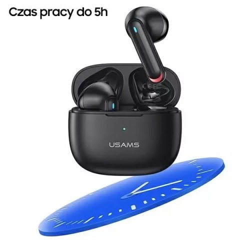 Usams Słuchawki Bluetooth 5.2 USAMS TWS NX10 Series Dual mic bezprzewodowe czarny/black BHUNX01 Usams Słuchawki Bluetooth 5.2 USAMS TWS NX10 Series Dual mic bezprzewodowe czarny/black BHUNX01