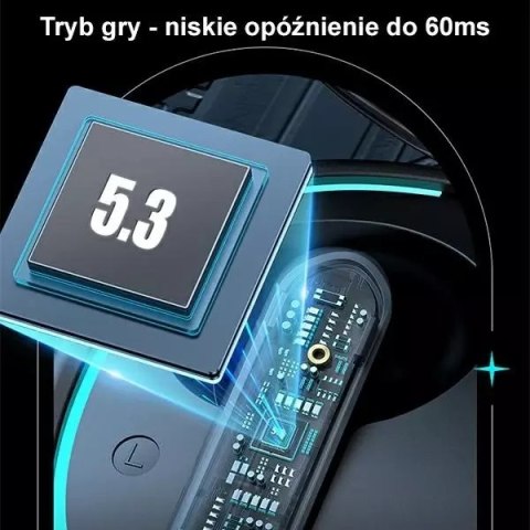 Usams Słuchawki Bluetooth 5.3 USAMS TWS XJ13 series Gaming Earbuds bezprzewodowe czarny/black BHUXJ01 (US-XJ13) Usams Słuchawki Bluetooth 5.3 USAMS TWS XJ13 series Gaming Earbuds bezprzewodowe czarny/black BHUXJ01 (US-XJ13)