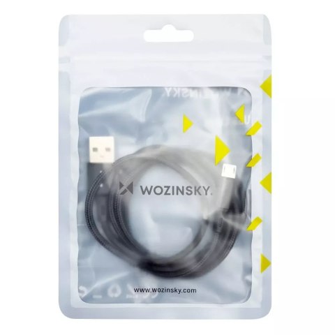 Wozinsky Wozinsky kabel przewód USB - microUSB 2,4A 1m czarny (WUC-M1B) Wozinsky Wozinsky kabel przewód USB - microUSB 2,4A 1m czarny (WUC-M1B)