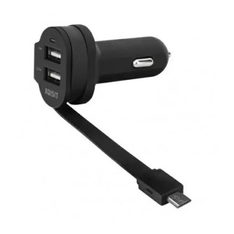 Xqisit Xqisit ład. sam. 6A Dual USB+microUSB car charger czarny/black 20425