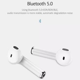 Usams Słuchawki Bluetooth 5.0 USAMS TWS LU series bezprzewodowe biały/white BHULU01 (US-LU001)