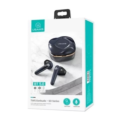 Usams Słuchawki Bluetooth 5.0 USAMS TWS SD series bezprzewodowe niebieski/gem blue BHUSD02 Usams Słuchawki Bluetooth 5.0 USAMS TWS SD series bezprzewodowe niebieski/gem blue BHUSD02