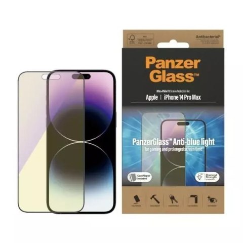 PanzerGlass Szkło PanzerGlass Ultra-Wide Fit do iPhone 14 Pro Max 6,7" Screen Protection Antibacterial Easy Aligner Included Anti-blue light PanzerGlass Szkło PanzerGlass Ultra-Wide Fit do iPhone 14 Pro Max 6,7" Screen Protection Antibacterial Easy Aligner Included Anti-blue light