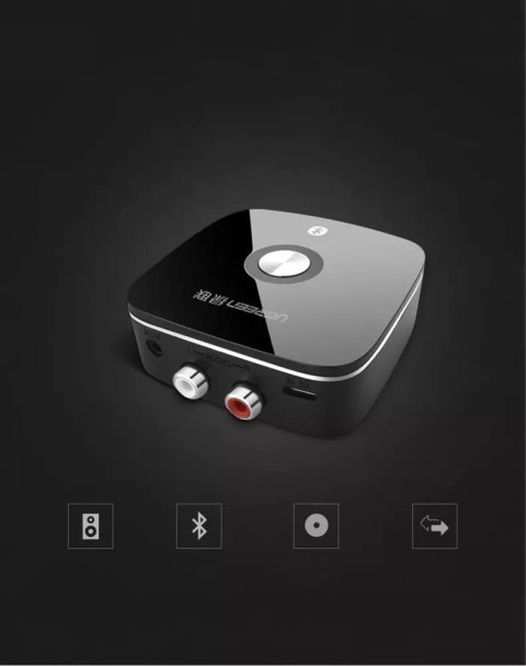 UGreen Adapter UGREEN odbiornik Bluetooth 5.1 aptX 2RCA / 3,5 mm mini jack czarny (40759) UGreen Adapter UGREEN odbiornik Bluetooth 5.1 aptX 2RCA / 3,5 mm mini jack czarny (40759)
