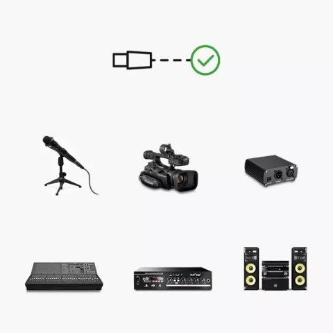 UGreen Przedłużacz UGREEN kabel audio przewód mikrofonowy do mikrofonu XLR (żeński) - XLR (męski) 2 m (AV130) UGreen Przedłużacz UGREEN kabel audio przewód mikrofonowy do mikrofonu XLR (żeński) - XLR (męski) 2 m (AV130)