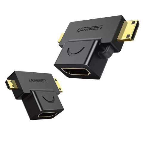 UGreen Przejściówka UGREEN adapter ze złącza HDMI Typ A (żeński) na mini HDMI (męski) / micro HDMI (męski) czarny (20144) UGreen Przejściówka UGREEN adapter ze złącza HDMI Typ A (żeński) na mini HDMI (męski) / micro HDMI (męski) czarny (20144)