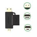 UGreen Przejściówka UGREEN adapter ze złącza HDMI Typ A (żeński) na mini HDMI (męski) / micro HDMI (męski) czarny (20144)