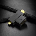 UGreen Przejściówka UGREEN adapter ze złącza HDMI Typ A (żeński) na mini HDMI (męski) / micro HDMI (męski) czarny (20144)