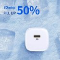 Usams USAMS Ładowarka sieciowa 1x USB-C T36 mini 20W + kabel USB-C-Lightning biały/white PD3.0 Fast Charging XFKXLOGTL02 (US-CC124+US-