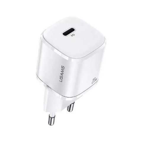 Usams USAMS Ładowarka sieciowa 1x USB-C T36 mini 20W (only head) PD3.0 Fast Charging biały/white CC124TC02 (US-CC124) Usams USAMS Ładowarka sieciowa 1x USB-C T36 mini 20W (only head) PD3.0 Fast Charging biały/white CC124TC02 (US-CC124)