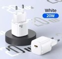 Usams USAMS Ładowarka sieciowa 1x USB-C T36 mini 20W (only head) PD3.0 Fast Charging biały/white CC124TC02 (US-CC124)