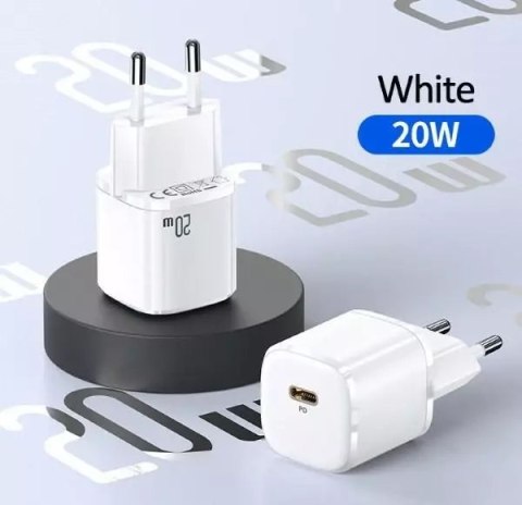 Usams USAMS Ładowarka sieciowa 1x USB-C T36 mini 20W (only head) PD3.0 Fast Charging biały/white CC124TC02 (US-CC124) Usams USAMS Ładowarka sieciowa 1x USB-C T36 mini 20W (only head) PD3.0 Fast Charging biały/white CC124TC02 (US-CC124)