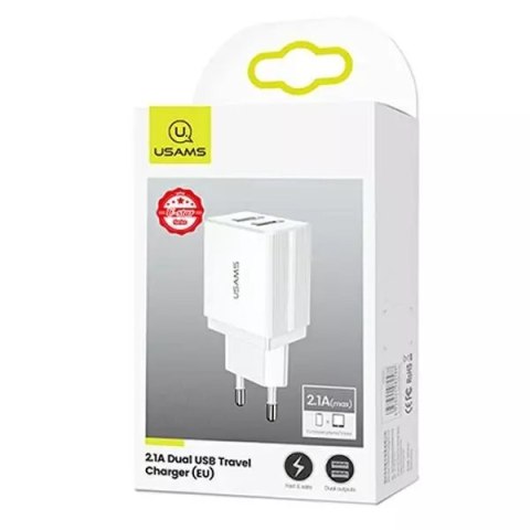 Usams USAMS Ładowarka sieciowa 2xUSB T24 2,1A biały /white (only head) CC90TC01 (US-CC090) Usams USAMS Ładowarka sieciowa 2xUSB T24 2,1A biały /white (only head) CC90TC01 (US-CC090)