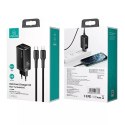 Usams USAMS Ładowarka sieciowa MT 2xUSB-C+USB GaN 65W T33 PD + kabel USB-C-Lightning 30W Fast Charging czarny/black MTXLOGTL01