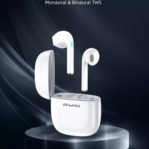 Awei AWEI Słuchawki Bluetooth 5.0 T28 TWS + stacja dokująca Białe