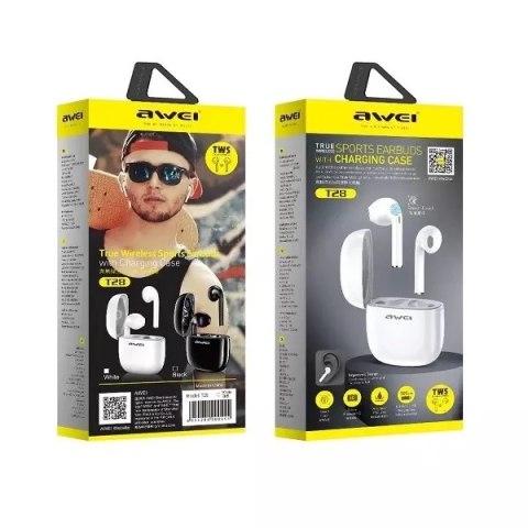 Awei AWEI Słuchawki Bluetooth 5.0 T28 TWS + stacja dokująca Białe Awei AWEI Słuchawki Bluetooth 5.0 T28 TWS + stacja dokująca Białe
