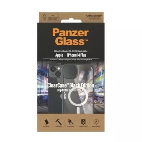 PanzerGlass Etui PanzerGlass ClearCase MagSafe do iPhone 14 Plus 6,7" Antibacterial czarny/black 0415 PanzerGlass Etui PanzerGlass ClearCase MagSafe do iPhone 14 Plus 6,7" Antibacterial czarny/black 0415