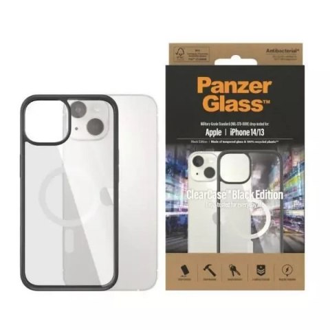 PanzerGlass Etui PanzerGlass ClearCase MagSafe do iPhone 14/13 6,1" Antibacterial czarny/black 0413 PanzerGlass Etui PanzerGlass ClearCase MagSafe do iPhone 14/13 6,1" Antibacterial czarny/black 0413