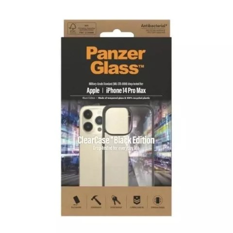 PanzerGlass Etui PanzerGlass ClearCase do iPhone 14 Pro Max 6,7" Antibacterial czarny/black 0408 PanzerGlass Etui PanzerGlass ClearCase do iPhone 14 Pro Max 6,7" Antibacterial czarny/black 0408