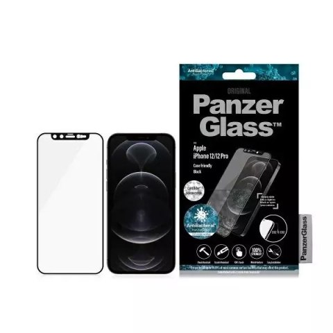PanzerGlass Szkło PanzerGlass E2E Microfracture do iPhone 12 /12 Pro 6,1" CamSlider Swarovsky Case Friendly AntiBacterial czarny/black PanzerGlass Szkło PanzerGlass E2E Microfracture do iPhone 12 /12 Pro 6,1" CamSlider Swarovsky Case Friendly AntiBacterial czarny/black