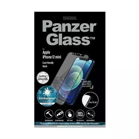 PanzerGlass Szkło PanzerGlass E2E Microfracture do iPhone 12 Mini 5,4" CamSlider Swarovsky Case Friendly AntiBacterial czarny/black PanzerGlass Szkło PanzerGlass E2E Microfracture do iPhone 12 Mini 5,4" CamSlider Swarovsky Case Friendly AntiBacterial czarny/black