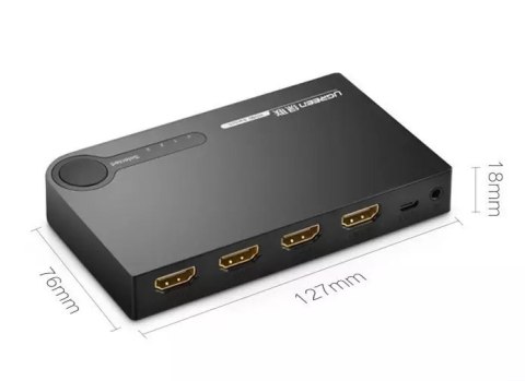 UGreen Ugreen przełącznik rozdzielacz splitter switch HDMI - 3x HDMI 3D 4K 7,5 Gbps 36 bit na kanał czarny (40234) UGreen Ugreen przełącznik rozdzielacz splitter switch HDMI - 3x HDMI 3D 4K 7,5 Gbps 36 bit na kanał czarny (40234)