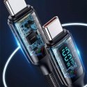 Usams USAMS Kabel pleciony U78 USB-C na USB-C LED 3m 100W Fast Charging czarny/black SJ559USB01 (US-SJ559)