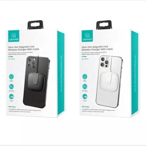 Usams USAMS Ładowarka indukcyjna US-CD153 magnetic 15W iPhone 12 series biały/white CD153DZ02 Usams USAMS Ładowarka indukcyjna US-CD153 magnetic 15W iPhone 12 series biały/white CD153DZ02