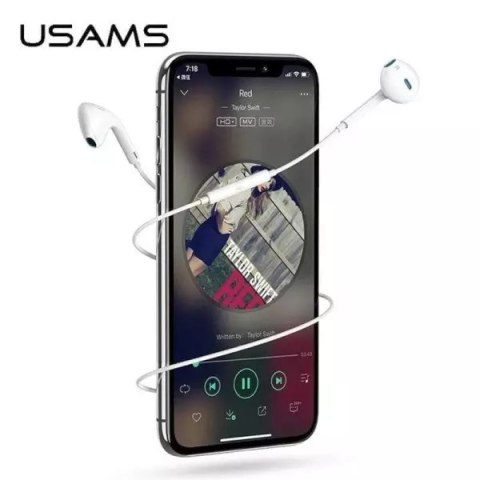 Usams USAMS Słuchawki stereo EP-24 lightning iPhone 7/8/X/XS/XS Max/XR biały/white HSEP2401 Usams USAMS Słuchawki stereo EP-24 lightning iPhone 7/8/X/XS/XS Max/XR biały/white HSEP2401