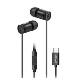 Usams USAMS Słuchawki stereo EP-46 USB-C czarny/black 1,2m HSEP4603