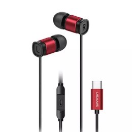 Usams USAMS Słuchawki stereo EP-46 USB-C czerwony/red 1,2m HSEP4604