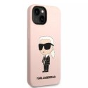 Karl Lagerfeld Etui Karl Lagerfeld KLHMP14MSNIKBCP do iPhone 14 Plus 6,7" hardcase Silicone Ikonik Magsafe różowy/pink