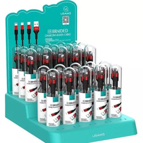 Usams USAMS Kabel pleciony U5 2A lightning czerwony/red 1,2m SJ220IP02 (US-SJ220) Usams USAMS Kabel pleciony U5 2A lightning czerwony/red 1,2m SJ220IP02 (US-SJ220)