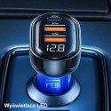 Usams USAMS Ładowarka samochodowa 2xUSB+1xUSB-C 125W Fast Charge transparent black CC158CC01 (US-CC158)