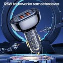 Usams USAMS Ładowarka samochodowa 2xUSB+1xUSB-C 125W Fast Charge transparent blue CC158CC02 (US-CC158)