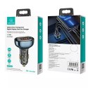 Usams USAMS Ładowarka samochodowa 2xUSB+1xUSB-C 125W Fast Charge transparent blue CC158CC02 (US-CC158)