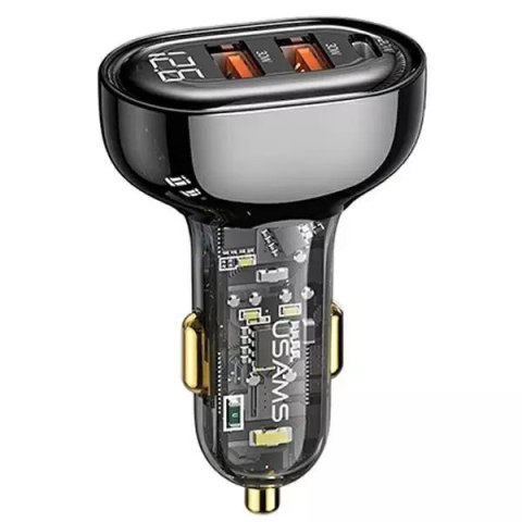Usams USAMS Ładowarka samochodowa 2xUSB+1xUSB-C 80W Fast Charge czarny/black CC159CC01 (US-CC159) Usams USAMS Ładowarka samochodowa 2xUSB+1xUSB-C 80W Fast Charge czarny/black CC159CC01 (US-CC159)