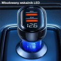 Usams USAMS Ładowarka samochodowa 2xUSB+1xUSB-C 80W Fast Charge czarny/black CC159CC01 (US-CC159)