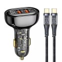 Usams USAMS Ładowarka samochodowa 2xUSB+1xUSB-C 80W Fast Charge + kabel USB-C - USB-C BXLACCTC01