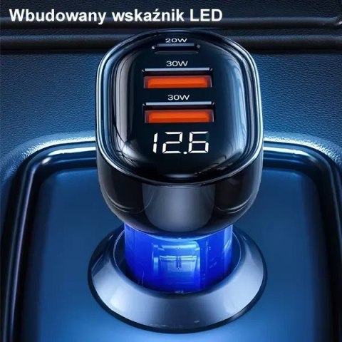 Usams USAMS Ładowarka samochodowa 2xUSB+1xUSB-C 80W Fast Charge niebieski/blue CC159CC02 (US-CC159) Usams USAMS Ładowarka samochodowa 2xUSB+1xUSB-C 80W Fast Charge niebieski/blue CC159CC02 (US-CC159)