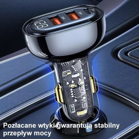 Usams USAMS Ładowarka samochodowa 2xUSB+1xUSB-C 80W Fast Charge niebieski/blue CC159CC02 (US-CC159) Usams USAMS Ładowarka samochodowa 2xUSB+1xUSB-C 80W Fast Charge niebieski/blue CC159CC02 (US-CC159)